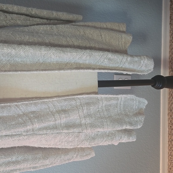 EILEEN FISHER Open Front Cardigan Cotton Linen Blend Cream Sz Petite Lrg - Picture 3 of 12